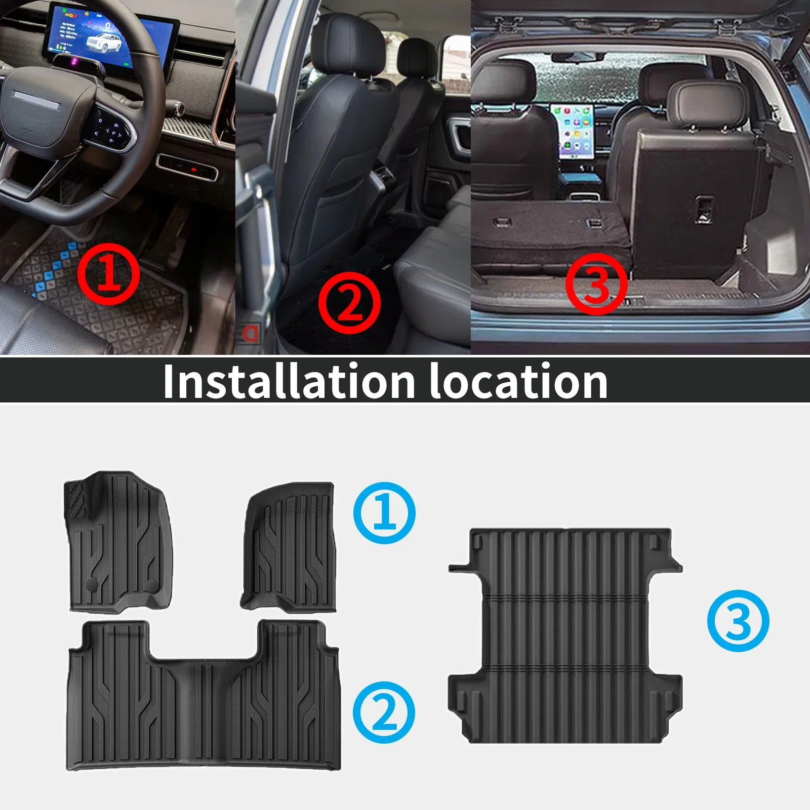 for Chevrolet Silverado 1500 / 2500HD /3500HD Crew Cab LHD 2019-2026 TPE Floor Mats Non-Slip Dustproof Car Interior Accessories