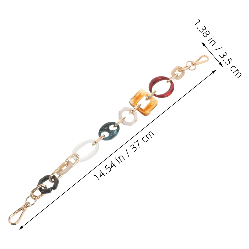 2Pcs Vintage Acrylic Alloy Bag Chain Strap 14.54 Inch for Handbags Clutches Purses Phone Cases Shoes Hats Decorative Purse Chain