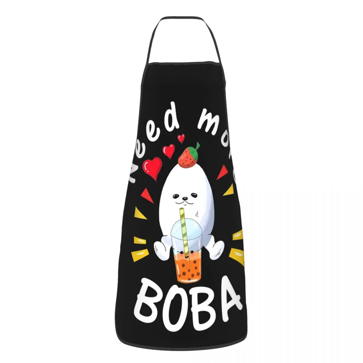 Eggdog Boba Apron Chef Cooking Cuisine Tablier Sleeveless Bib Kitchen Cleaning Pinafore for Women Men Gardening