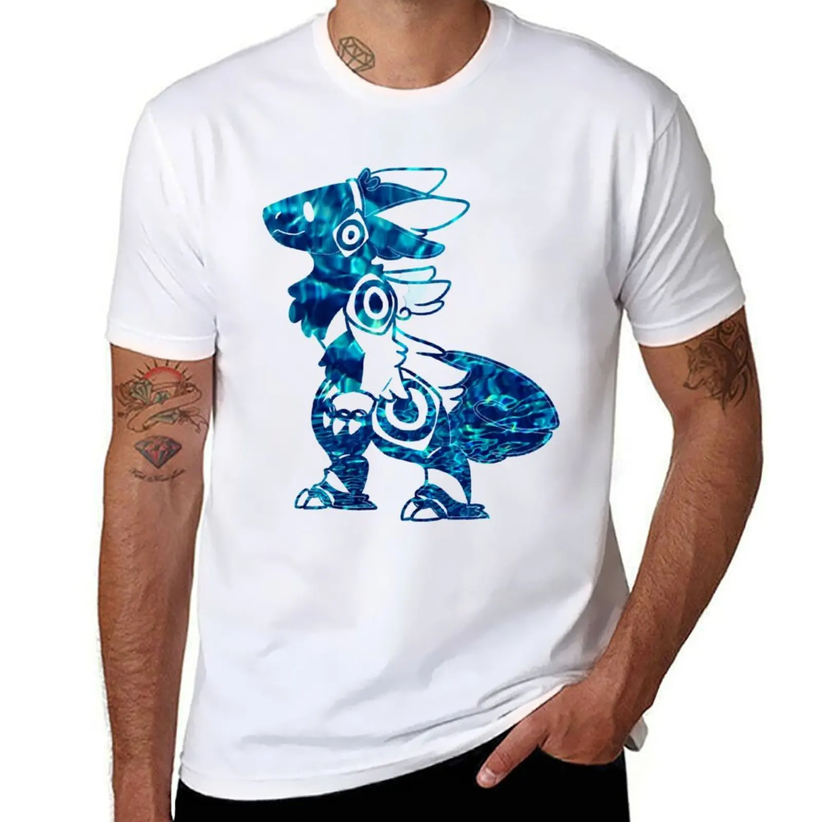 

cotton t fur for furry fun shirts t Protogen man , T-Shirt blue shirts tie dye white for style man Protolution pack