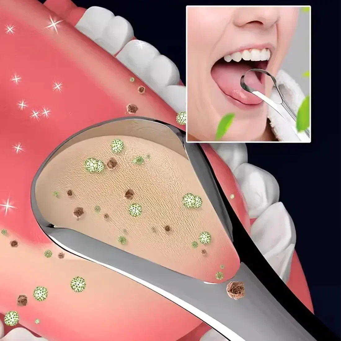 1/2개 재사용 가능한 스테인리스 스틸 유용한 혀 클리너 신선한 숨결 청소 코팅된 혀 구강 위생 관리 도구