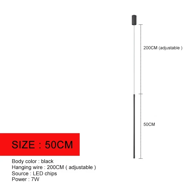 Moderne LED langere hanglampen eetkamer slaapkamer decor nachtkastje zwarte achtergrond hanglamp kroonluchters restaurantarmaturen