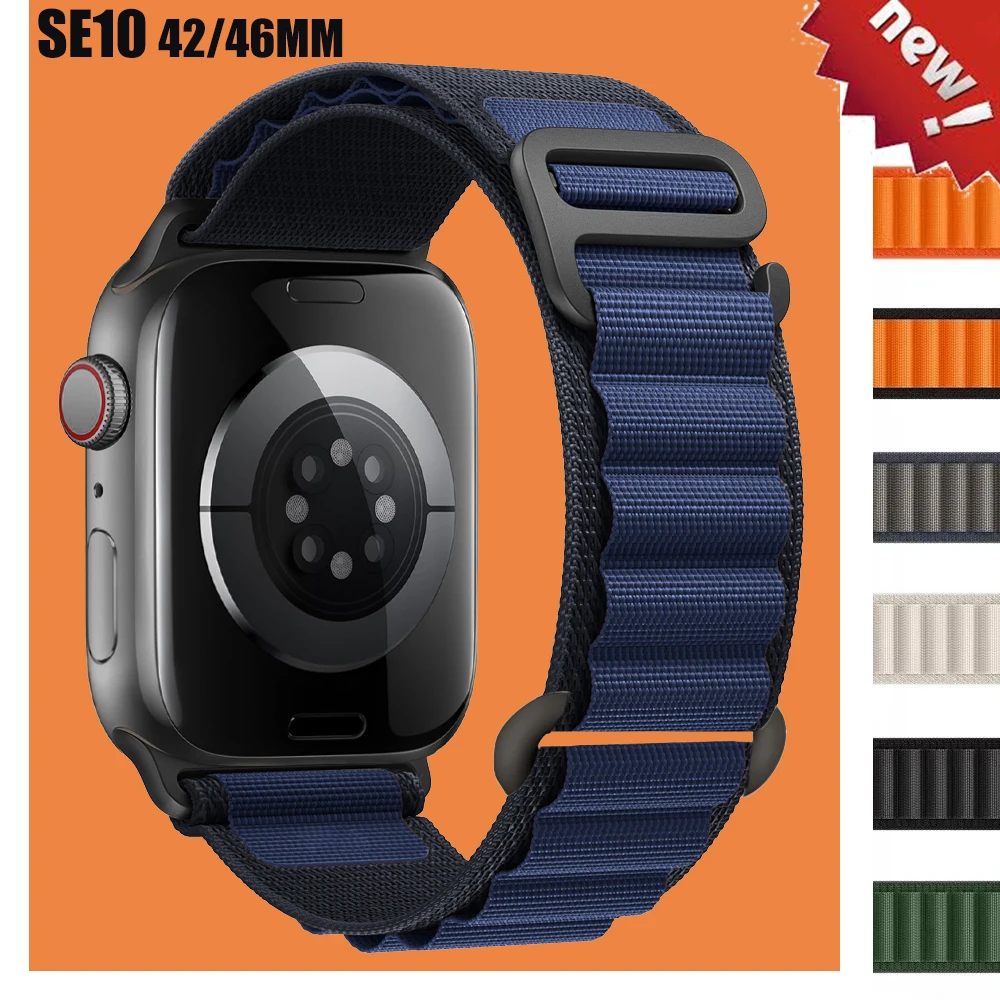 Official-website Alpine Loop For apple watch Ultra 2 band 49mm 44/45/38/40/41mm Nylon bracelet iwatch serie 9876543 SE10 46/42mm