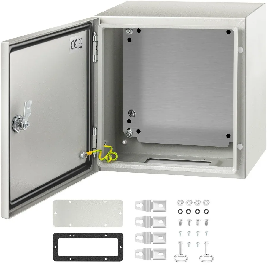 

NEMA Steel Enclosure 12 x 12 x 8'' NEMA 4X Steel Electrical Box IP66 Waterproof Dustproof Outdoor Indoor Electrical Junction B