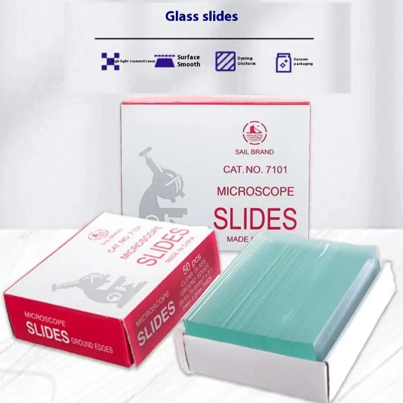 50Pcs/Box Microscope Slides Blank Biology Glass Slide For Basic Biological Science 25.4x76.2MM DIY Accessories