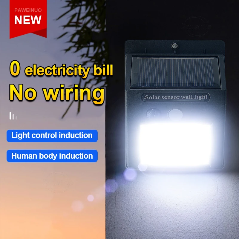 8 Pack Outdoor Solar Lamp 60 LED Wall Lights PIR Motion Sensor Solar Powered Sunlight Street Light Garden Decoration​