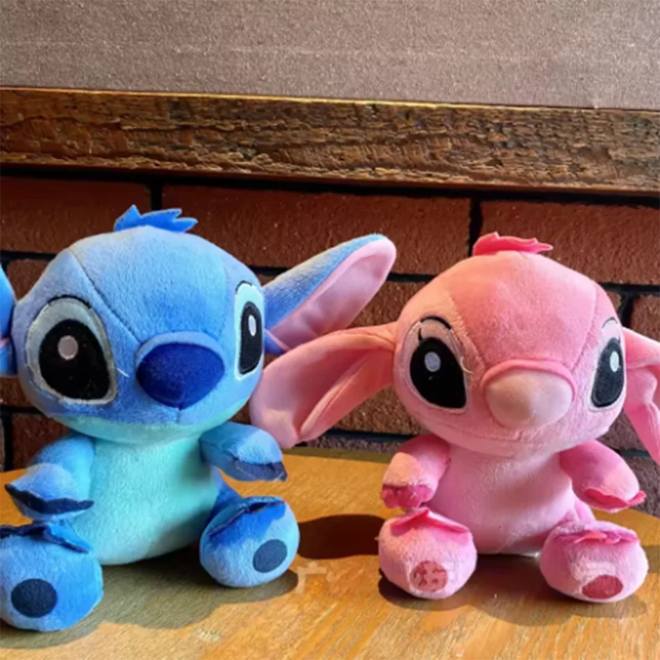 Disney lilo & stitch brinquedos de pelúcia rosa lilo azul ponto pelúcia bonecas pingente brinquedos modelos bonito menino menina presente aniversário
