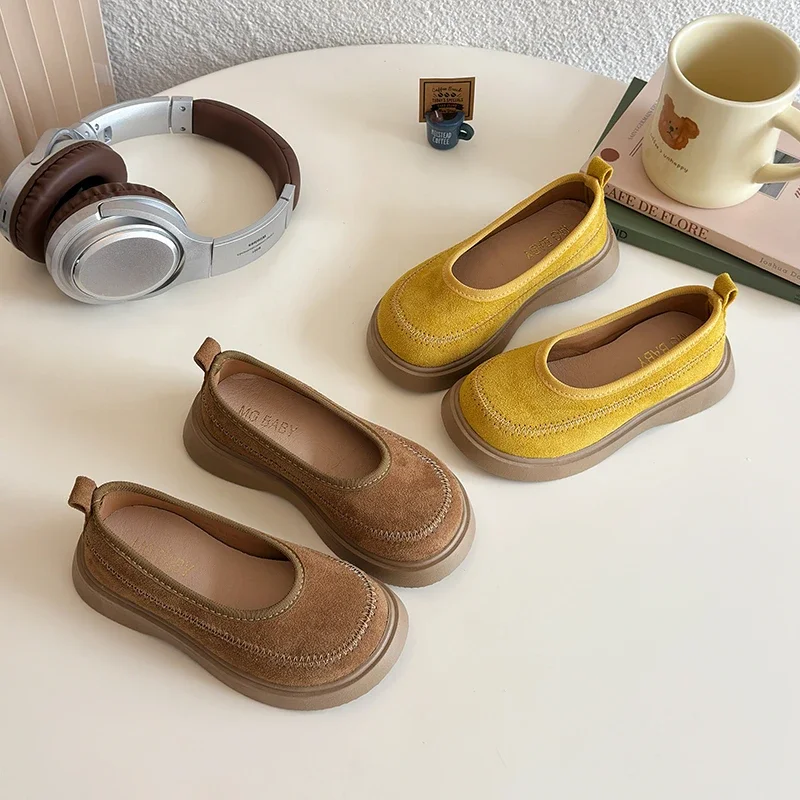 

2025 Spring Autumn New Children Leather Shoes for Girls Fashion Korean Style Soft Bottom Anti-slippery Versatile Princess Shoes