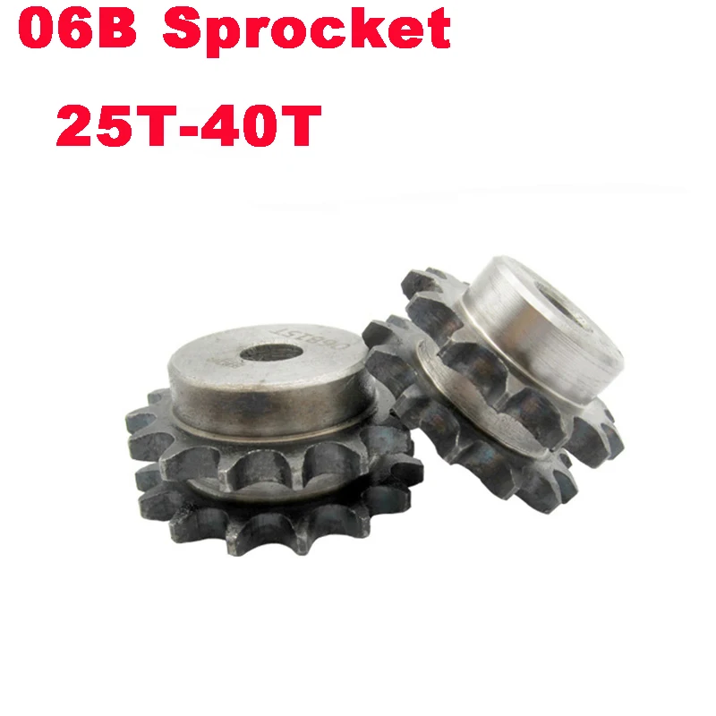 

1PCS 06B-2 25 Teeth 30 Teeth Double Row Chain Sprocket Wheel Chain Gear #45 Steel