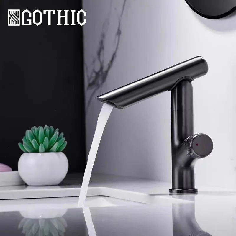 

Brushed Gold Basin Faucet Rotating Inter-Platform Basin under Counter Hot&Cold Toilet Gun Gray Bathroom Washbasin Sink Faucet