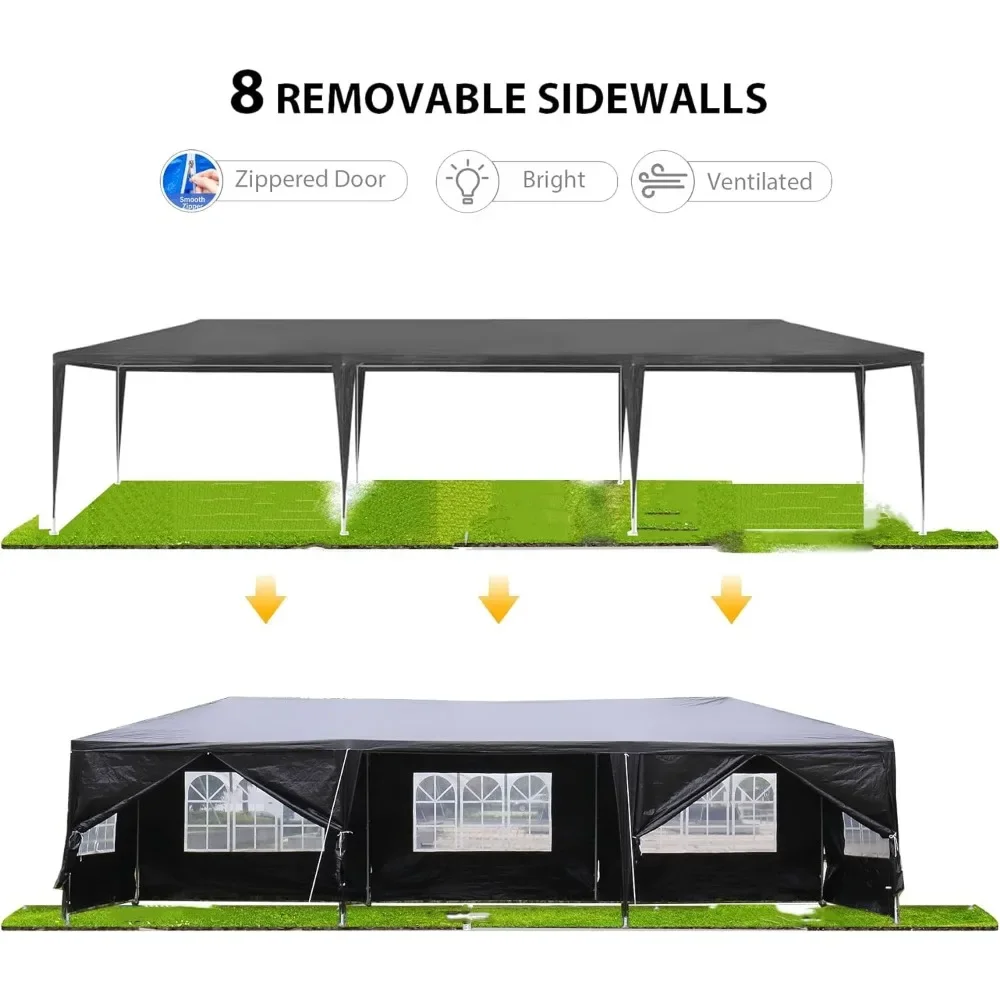 Outdoor CanopyTent Patio Camping Gazebo Shelter Pavilion Cater Party Wedding Tents ForPartieswith6Removable Sidewalls-party Tent