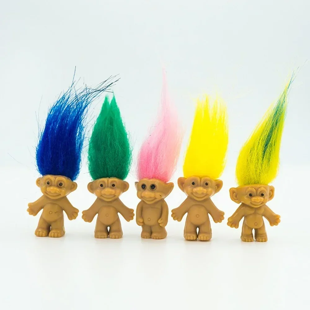 5pcs/lot Action Figure Anime Funny Trolls Dolls Colorful Hair Family Members Models Kids Toys for Children Gift Classic Toy