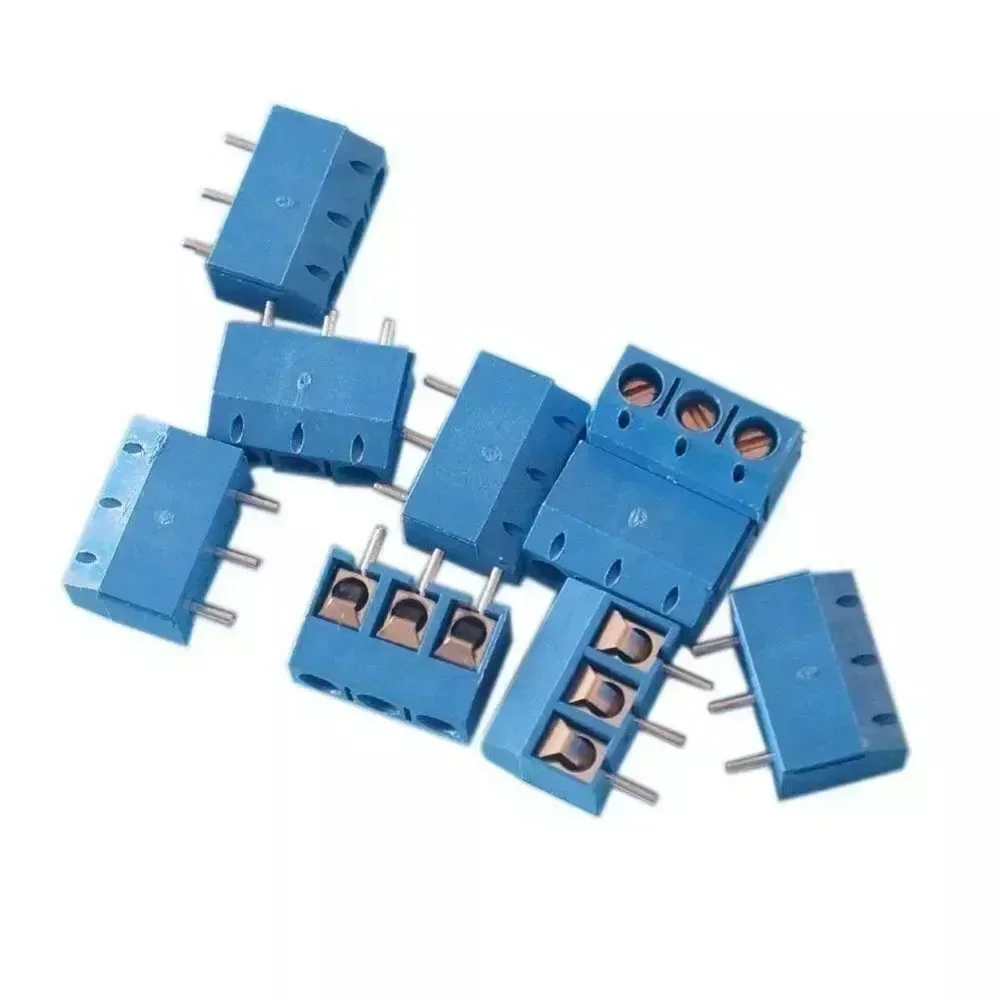 10pcs KF301-3P Terminal Blocks 3-Pin 5.08mm Blue Connect Terminal Connectors Screw Wire Adapter For DIY PCB Board Electronics