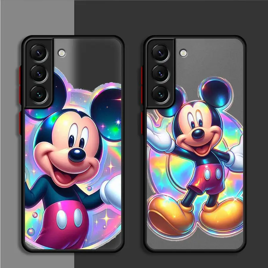 

Disney Mickey Minnie Mouse Case for Samsung Galaxy S25 S24 Ultra S23 S22 Plus S21 FE Note 20 10 Matte Hard Black Phone Funda