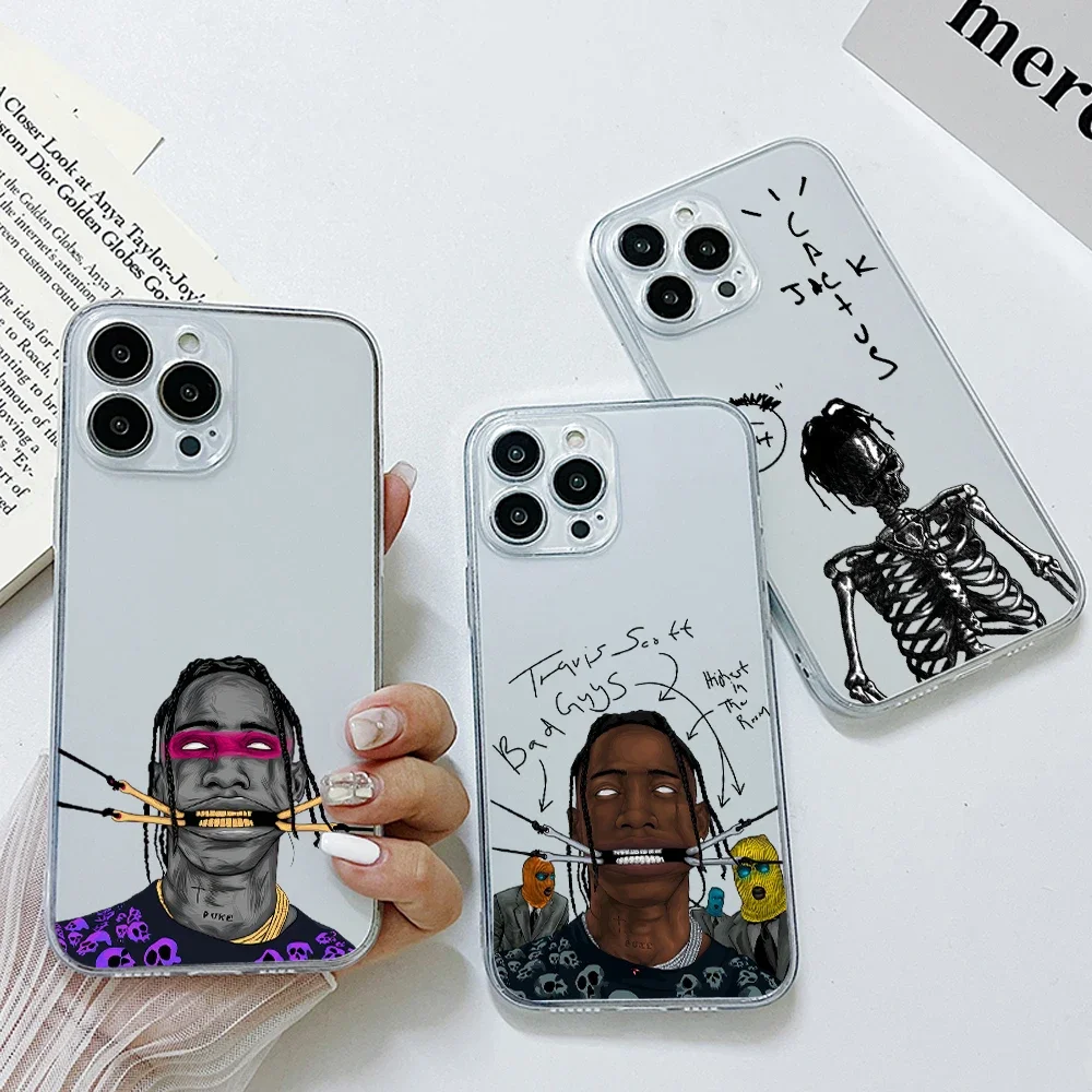 Jackboys Travis Scott Phone Case For Xiaomi Redmi Note 12 11T 10 10S 9 Pro Plus 10C 9A 9C 9T K40 K50 K60 4G 5G Transparent Cover