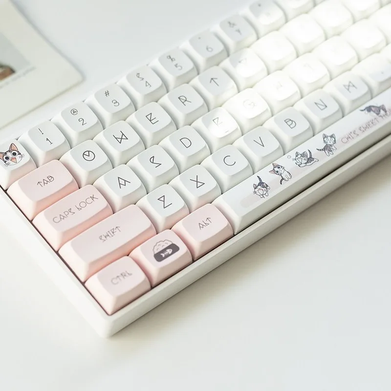 Cheese cat keycap cat pbt sublimation xda height adaptation 104/100/98/87/82/68/64/61