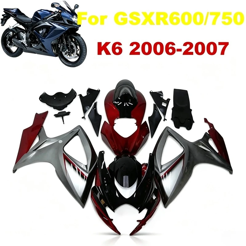 GSXR600 2006 2007 Fairings kit for Suziki GSXR750 GSXR 600 K6 06 07 ABS Plastic Repair Parts Fairing set