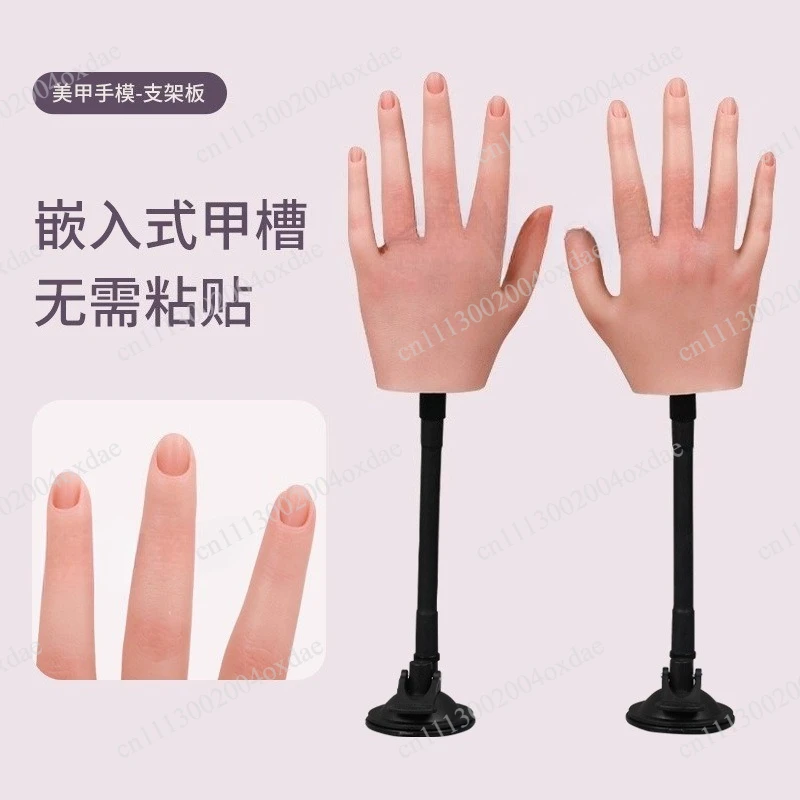 Silicone Nail Art Practice Hand Bendable Joint Model for Beginners, Manicure Training Tool for Salon and Home Use