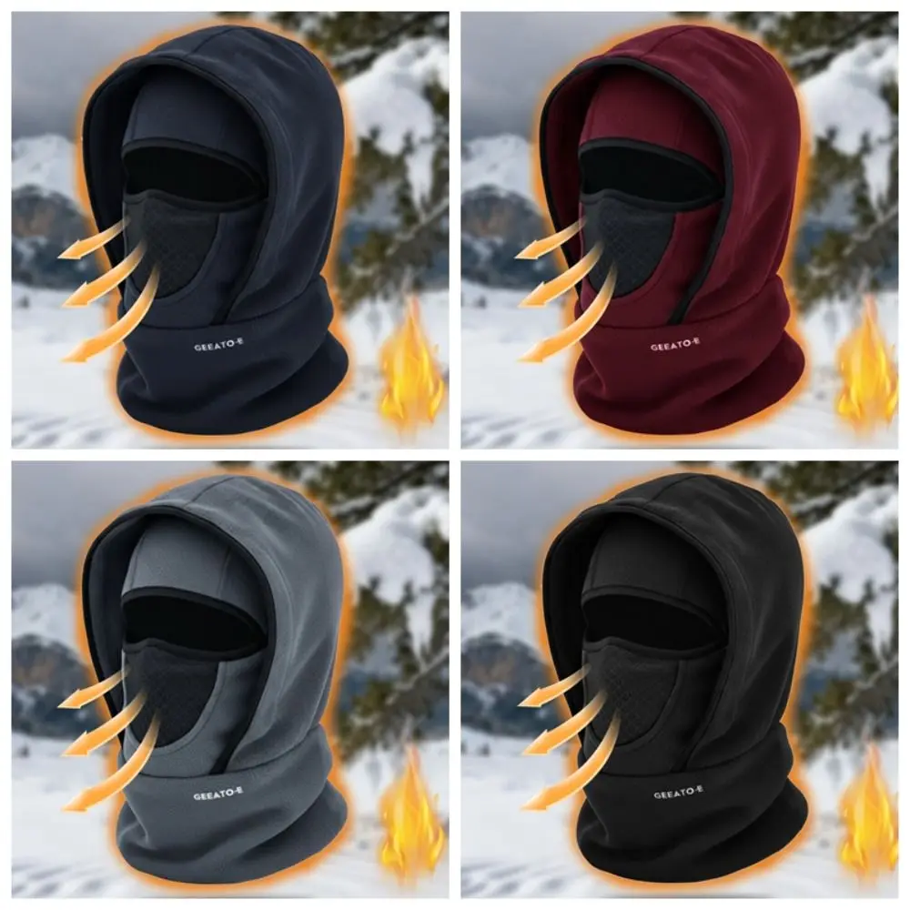 Waterproof Polar Fleece Balaclava Hat Cycling Skiing for Cold Weather Hooded Neck Warmer Thermal Face Cover for Women Men
