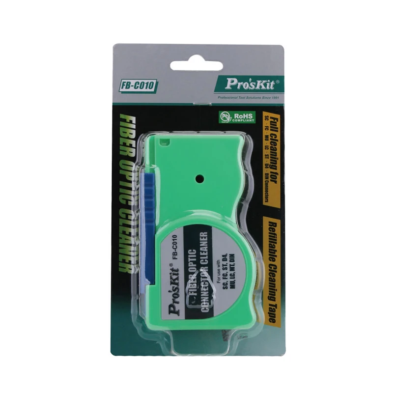 Pro'sKit FB-C010 Fiber Cleaning box Fiber Connector cleaner SC FC ST Fiber cleaning