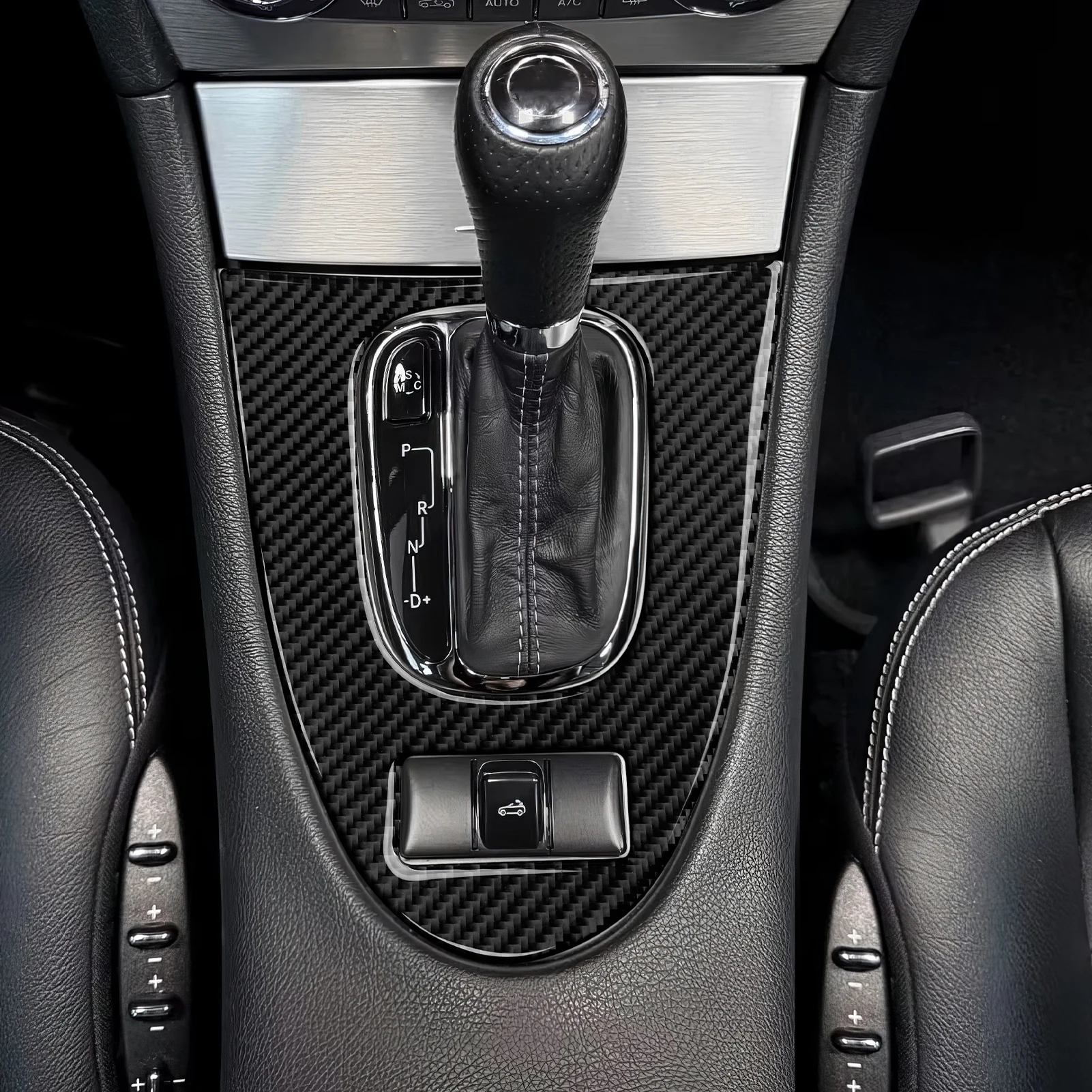 Carbon Fiber Interior Sticker. Car Center Console Gear Shift  Panel. For Mercedes Benz CLK A209 C209 (2002-2010) Accessories. view 4