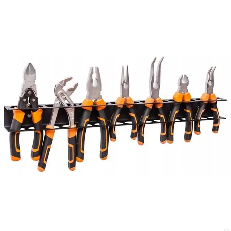 P82E Space Saving Wall Mount Tool Rack For Screwdrivers Pliers Tool Organization
