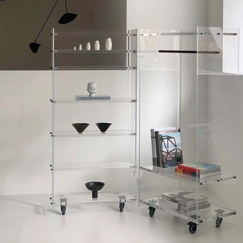 

Nordic acrylic bookcase with door, living room corner storage cabinet, bedroom wardrobe custom multi-layer locker