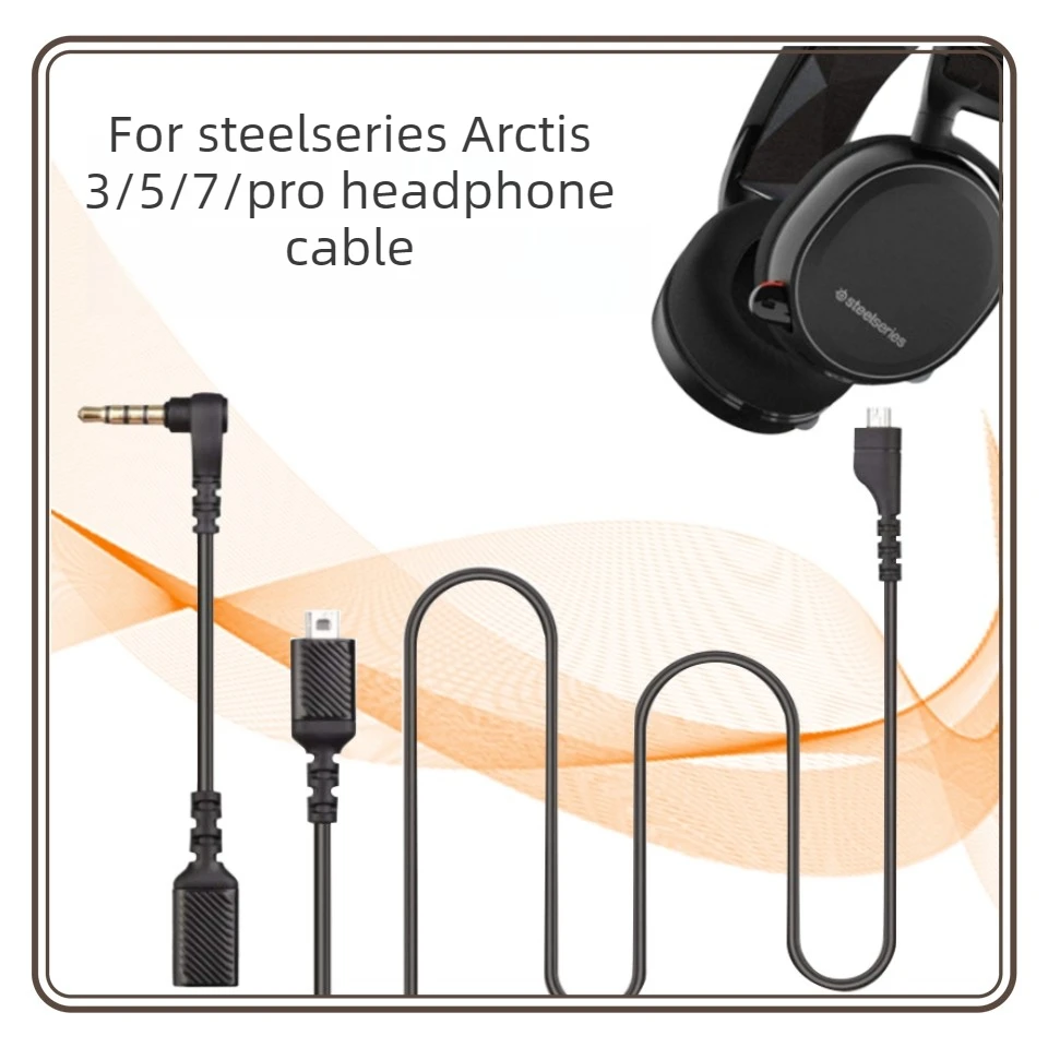 Cable Adaptador para Auriculares Steelseries Arctis 3 5 7 Pro, Cable de Tarjeta de Sonido con Efecto de Iluminación