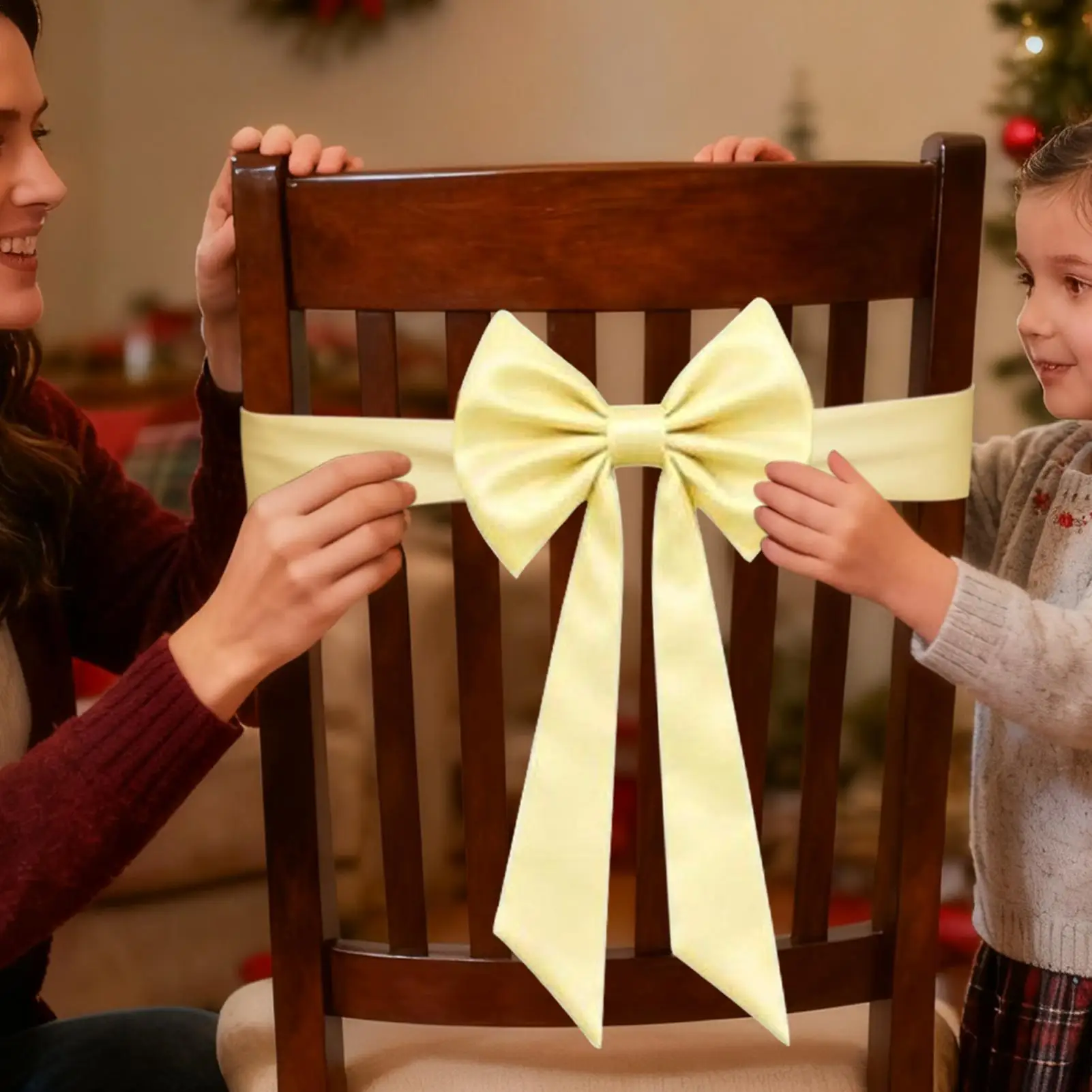 

Пояс для стула с бантом, эластичный универсальный элегантный праздничный товар, рождественские свадебные пояса для стула для праздника, карнавала, пасхальной столовой