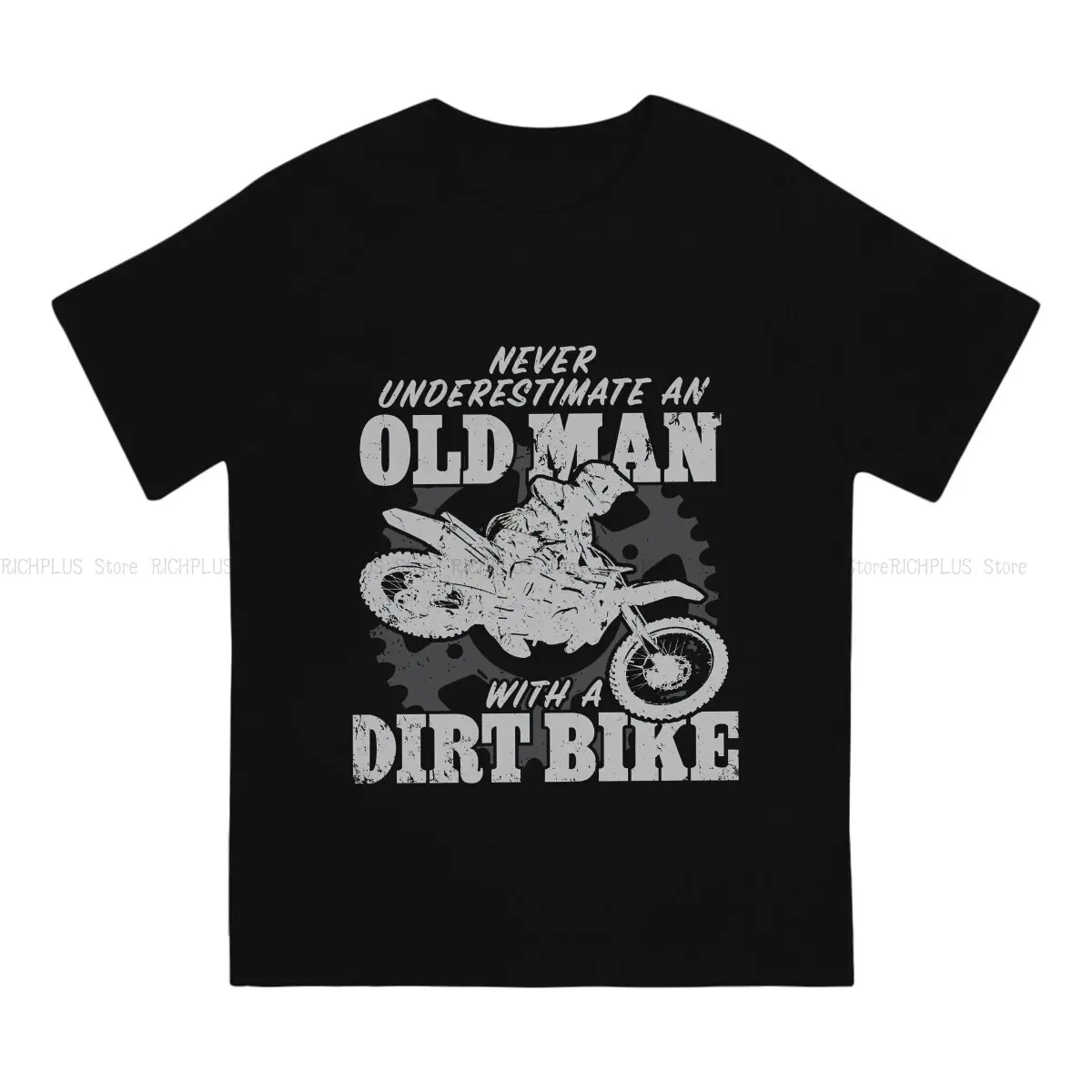 Enduro Cross Motorcycle Racing Man TShirt An Old Man With A Dirt Bike Fashion Polyester T Shirt Harajuku Sweatshirts New Trend