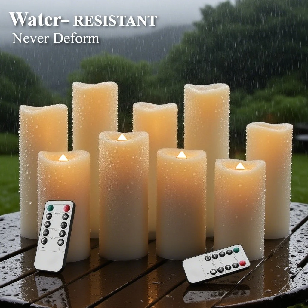 Set of 9 Flameless LED Electronic Candles 4