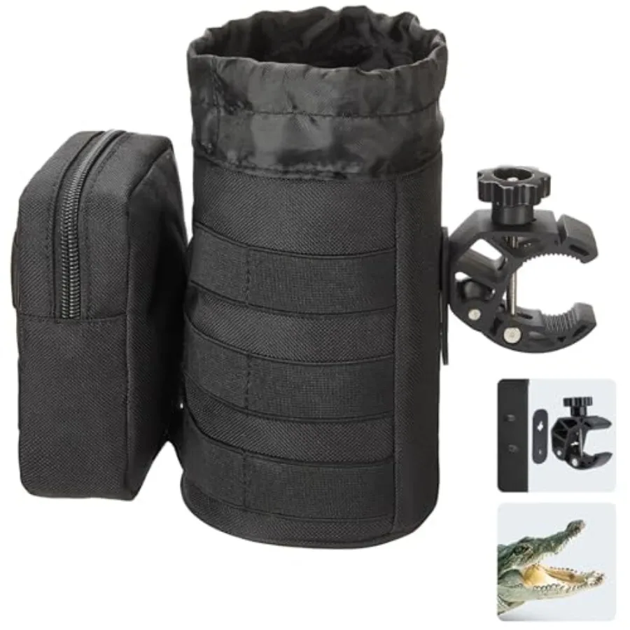 Motorcycle and ATV Cup Holder-32oz Drink Holder with Alligator Clamp, UTV, Scooter, Boat, Kayak, Bike, Walker, Black
