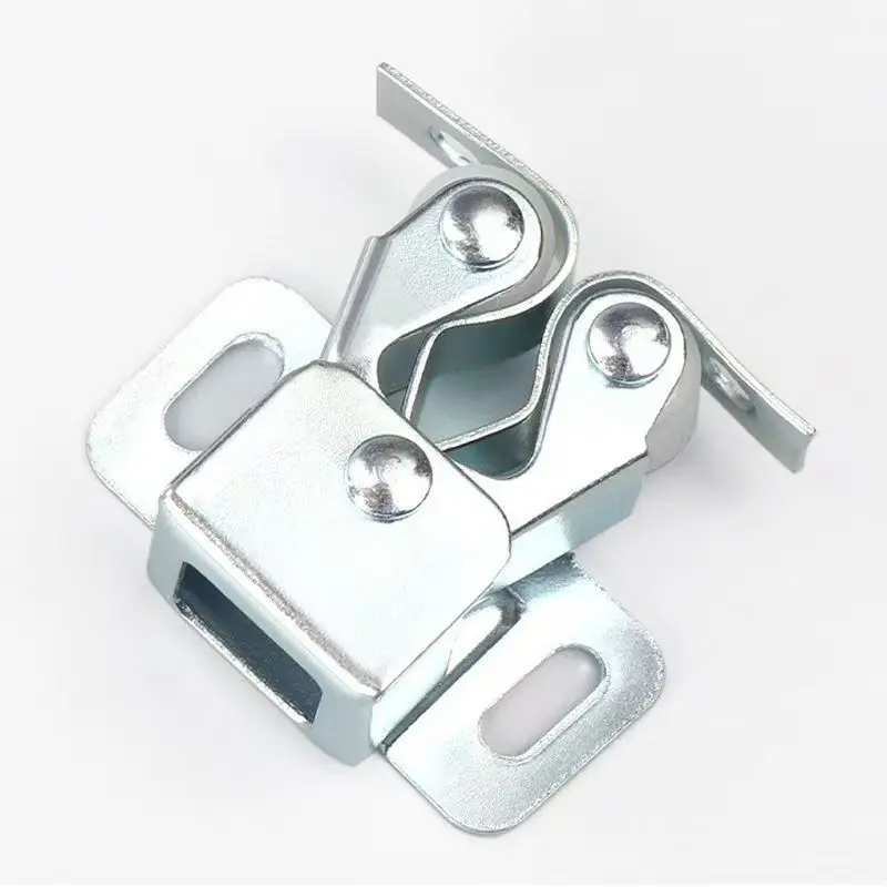2/4pcs Press The Home Wardrobe Door Buckle Touch The Bead Magnetic Dual Wheel Spring Fixed Lock Buckle Low Foot Cabinet Door