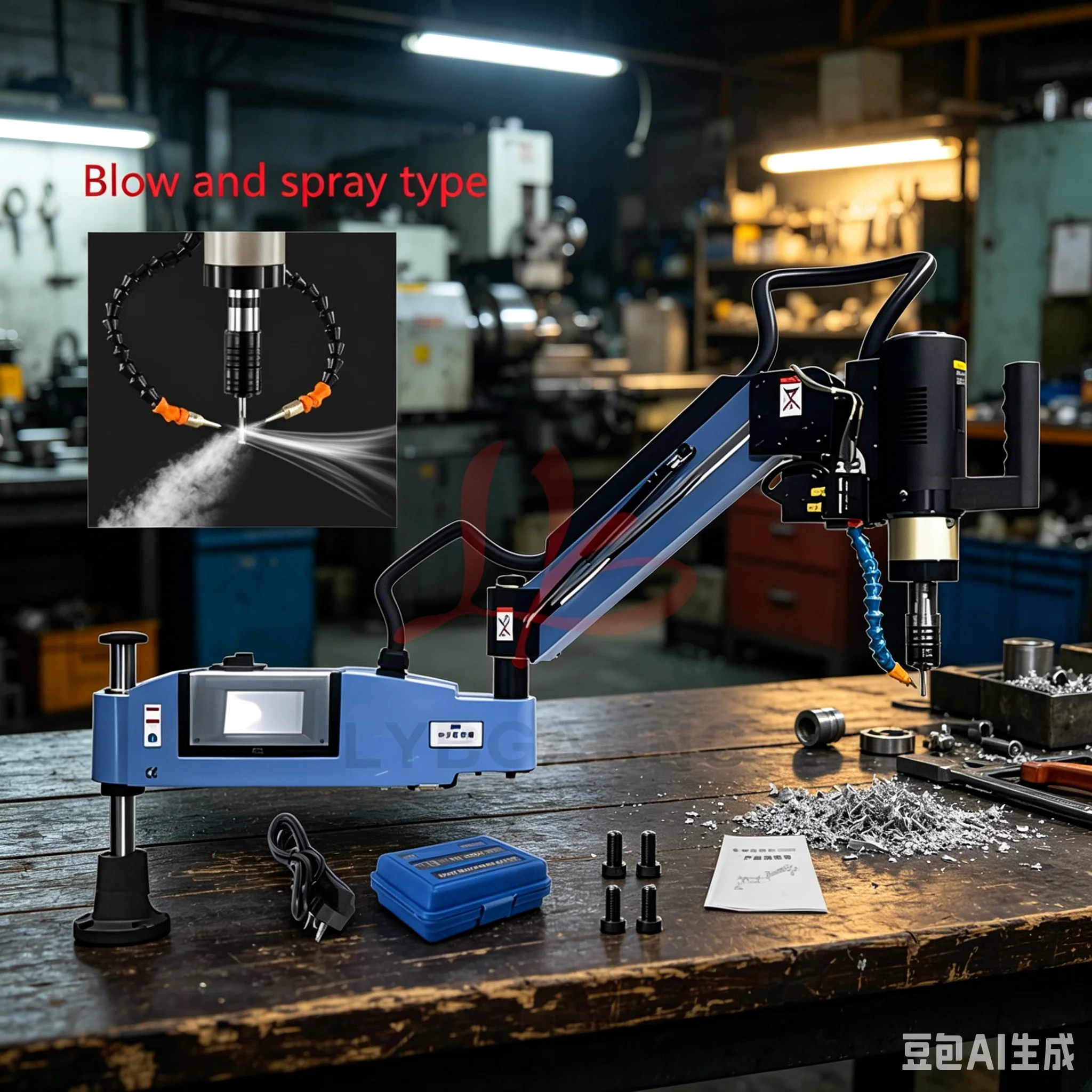 Upgrade Blow and Spray 1200W CNC Electric Tapping Machine M6-M24 M36 Servo Tapper Threading Tool with Chucks Universal Vertical