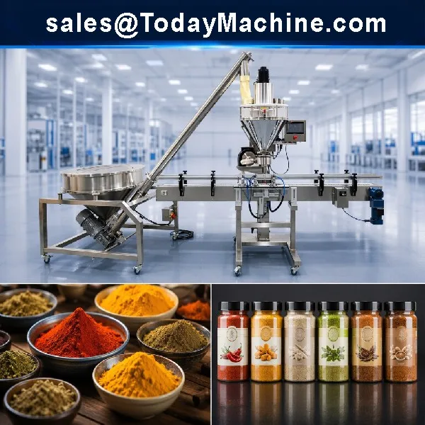 Powder Spice Bottle Jar Filling Packing Integrated Machine for Filling Powder