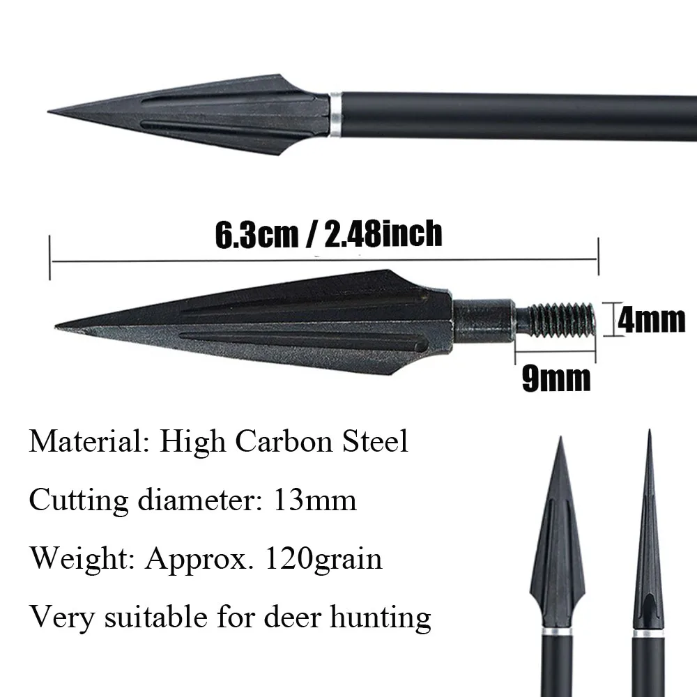 120 Grain Hunting Broadheads Carbon Arrow Tips for Compound Bow Longbow Outdoor Archery Shooting