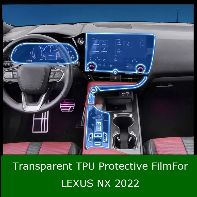 

For LEXUS NX 2022 Car Interior Center Console Transparent TPU Protective Film Anti-scratch Repair Film Accessories Refit