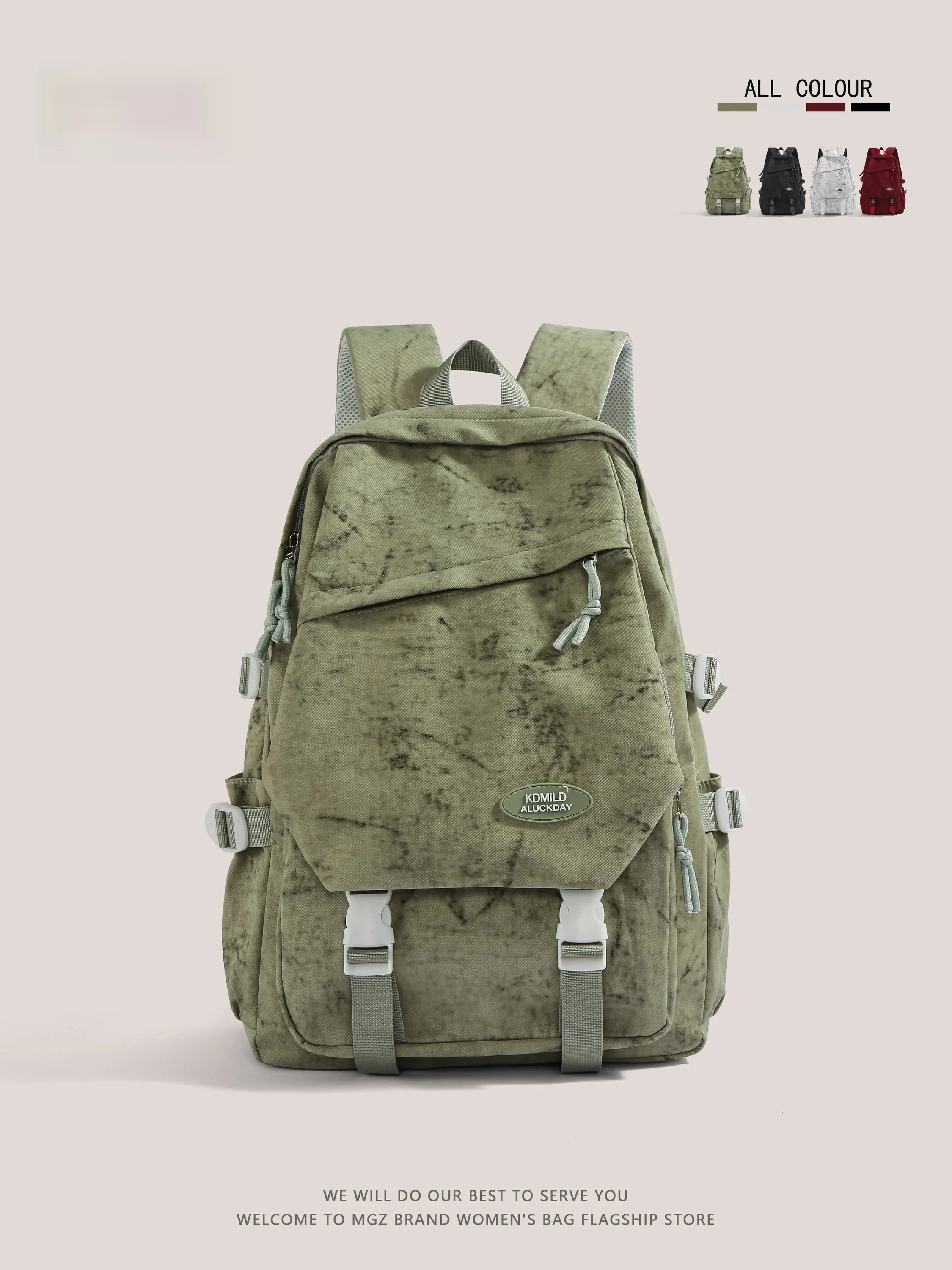 High Capacity Travel Backpack MGZ Dark Pattern Unisex Outdoor Function Style Square Shape Zipper Closure Backpack for Hiking ...