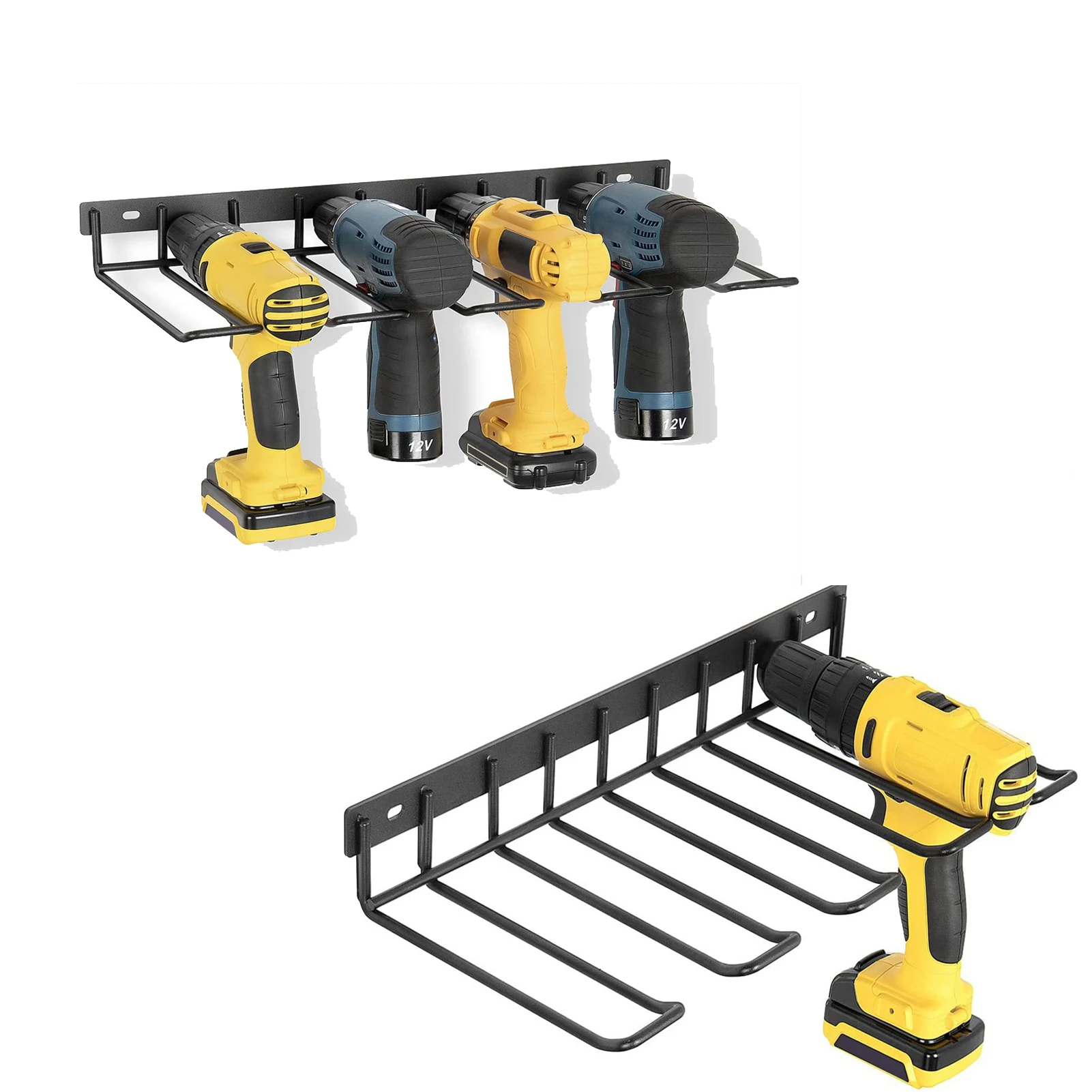 Imagem -02 - Broca Elétrica Suporte Wall Mount Ferramentas Organizador Chave Ferramenta Rack Oficina Chave de Fenda Prateleira de Armazenamento de Energia Acessórios