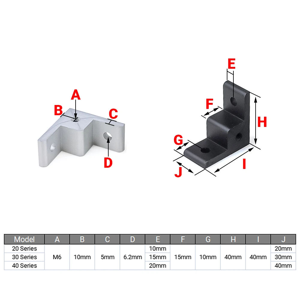 4Pcs/lot Aluminum Foot Pad Corner Code Anchor Wheel Connector Right-Angle Extrusion Bracket for 2020 3030 4040 Aluminum Profiles