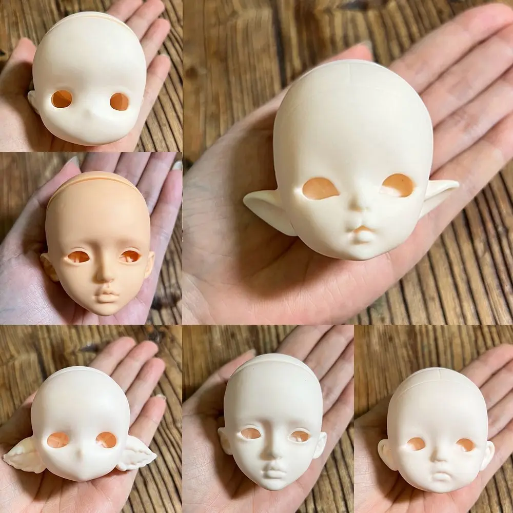 Fashion Handmade 1/6 MJD Doll Head Half-White Skin Soft PVC No Makeup Doll Head DIY No Makeup BJD Doll's Head Practice Makeup