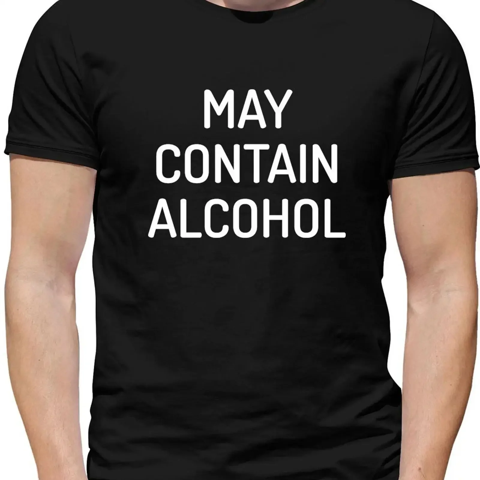 Kann Alkohol enthalten Herren T Shirt Wein trinken Kneipe lustig Gin Liebe vintage Washed streetwear Top For Everyday Wear