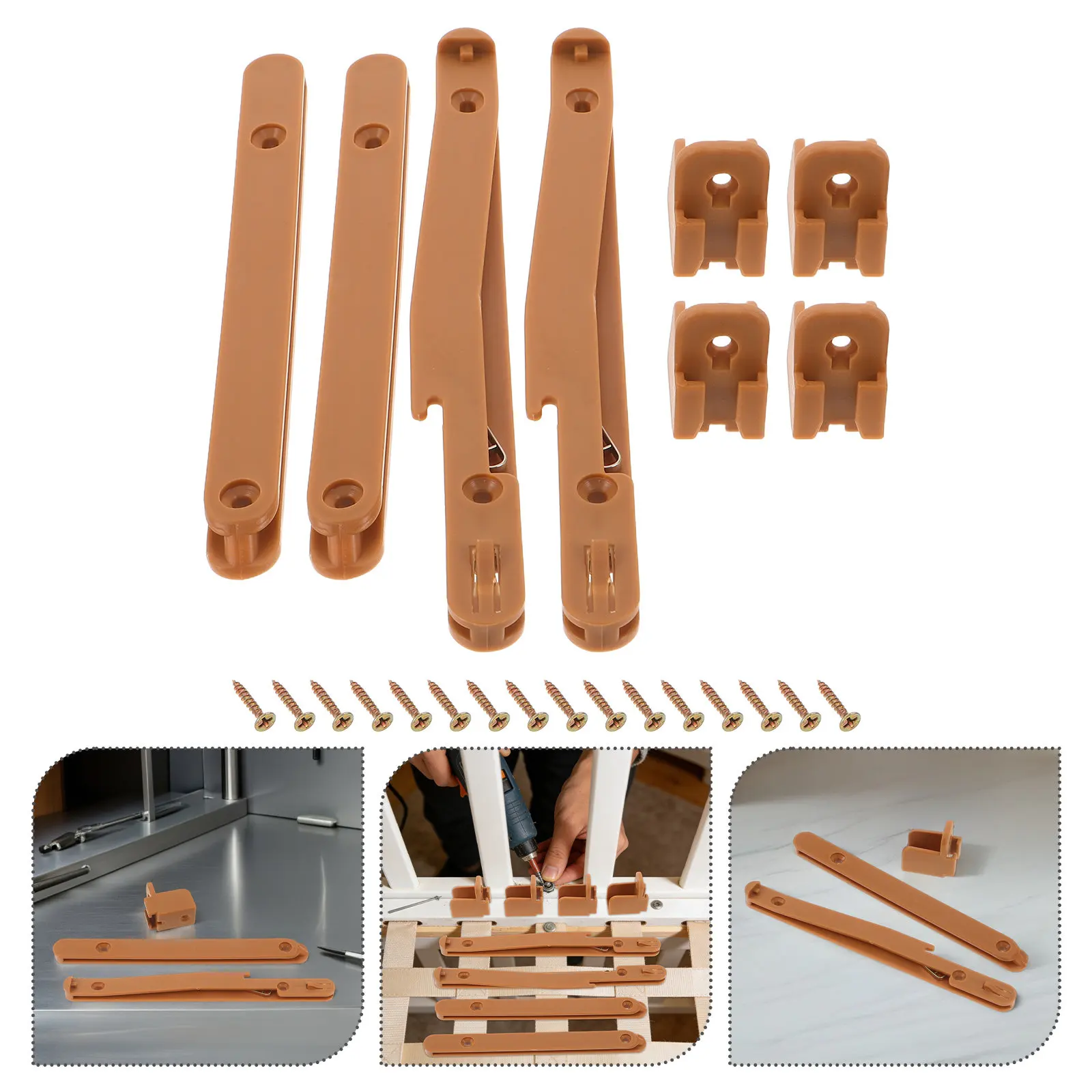 

2Sets Baby Crib Rail Fence Plastic Adjustable Lifter Hardware Connector Set for DIY Cabinet Furniture Accessories
