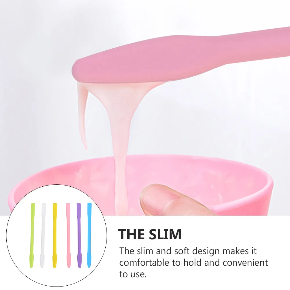 

6Pcs Silicone Face Mask Stirring Rods Premium Durable Lightweight Mixing Sticks for Facial Mask Application