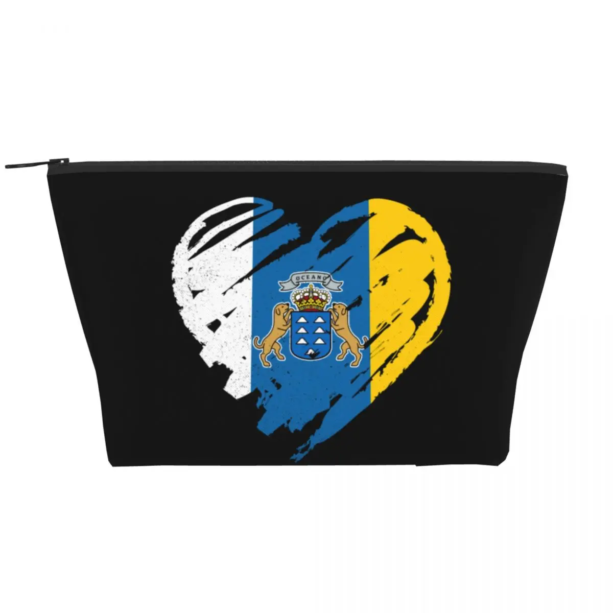 السفر أنا أحب جزر الكناري العلم حقيبة أدوات الزينة المحمولة علم اسبانيا التجميل ماكياج المنظم الجمال تخزين صندوق أدوات Dopp