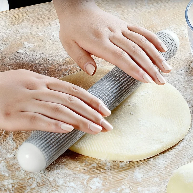 

1pc 27cm Dough Roller with Air-Release Pins Non-Stick Rolling Pin Baking Tool for Bread Loaves & Dumpling Wrappers