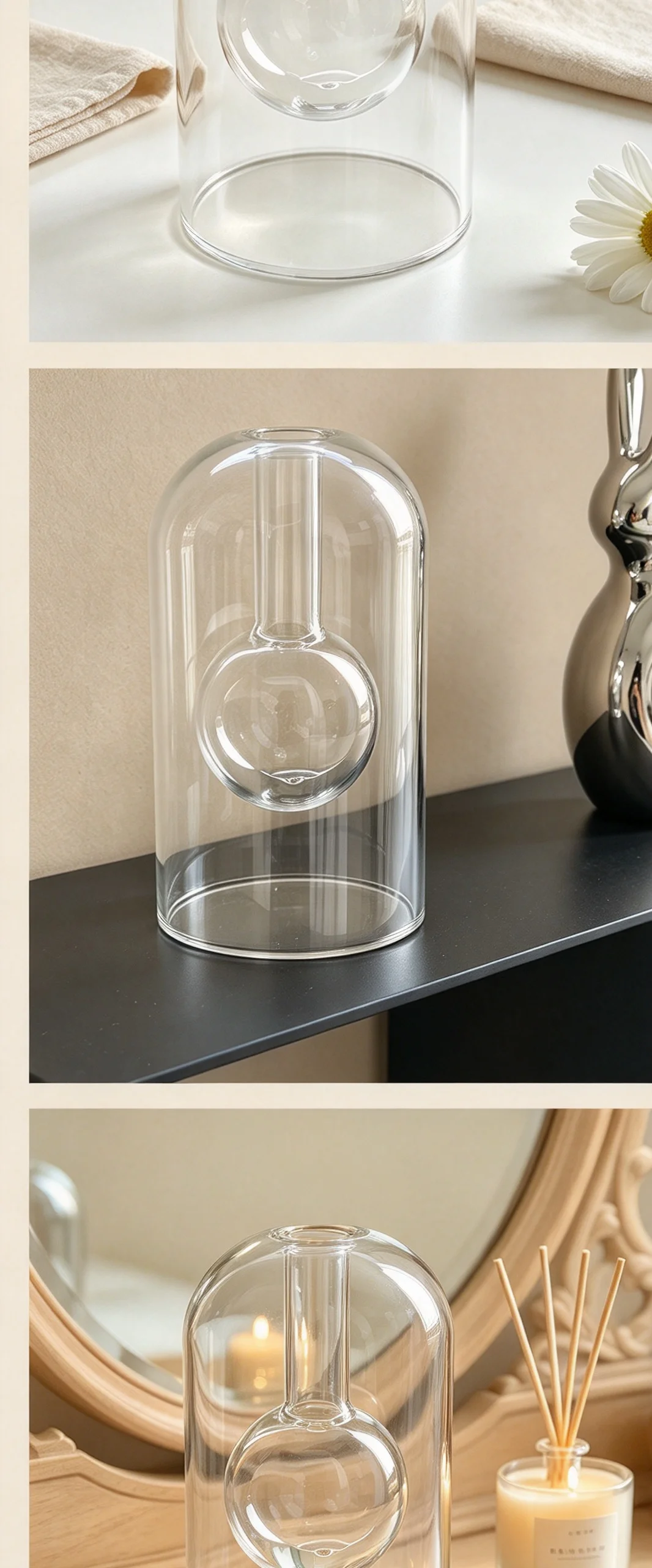 1pc Double-Layer Diffuser Bottle / Transparent Fire-Free Diffuser Bottle / Home Decoration Item 120ml