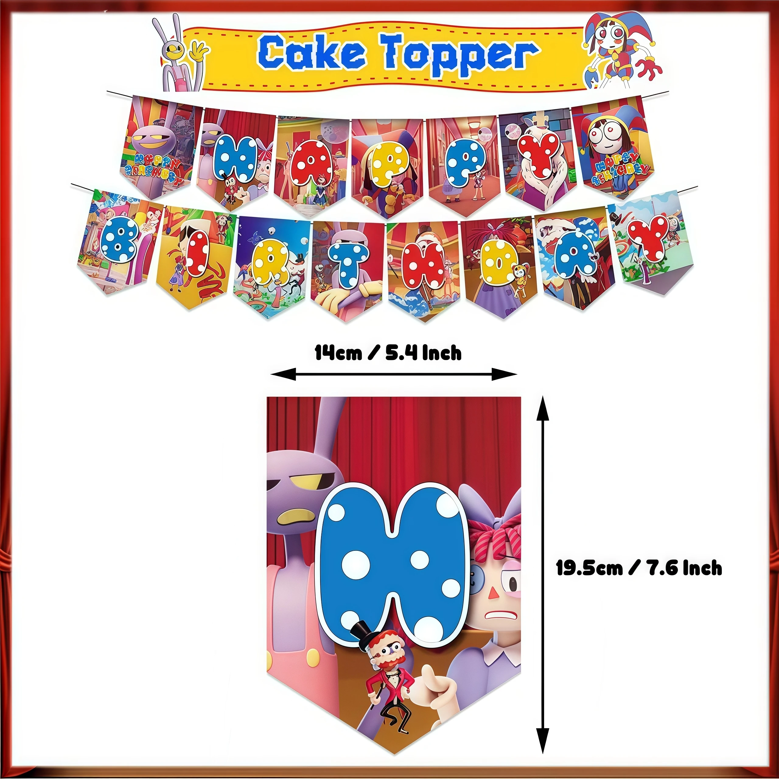 Erstaunliches Tischgeschirr Geburtstagsparty-Dekoration Digitales Zirkus-Ballon-Teller-Becher-Banner-Set Kinder-Geschenk Baby-Shower-Partyzubehör – Detail 8