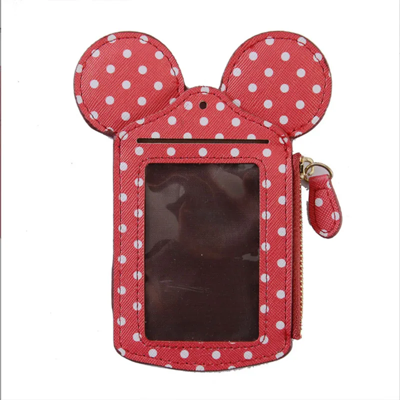 GORFIA Cartoon Card ID Storage Bus Holder Case Mickey Mouse Card Work Certificate Lanyard Purse Coin Card Wallet view 2