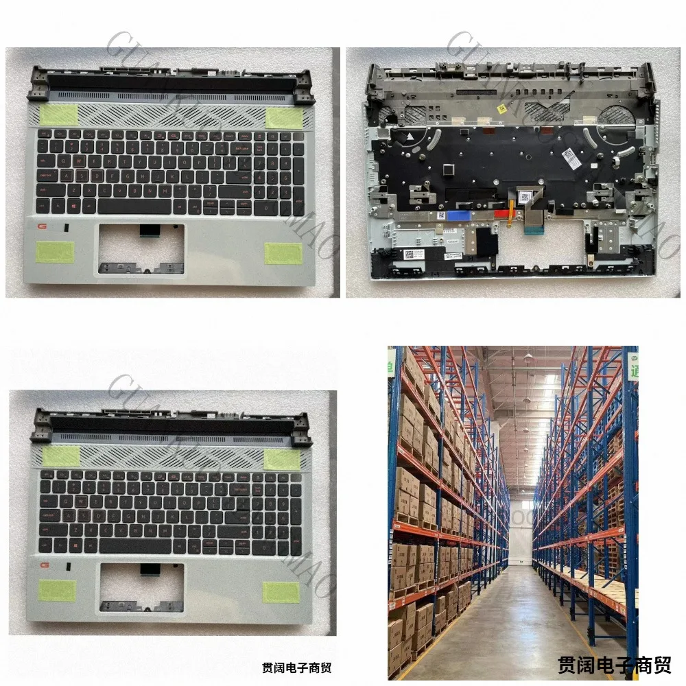 HTS...Handrest with light Keyboard For Dell G15 5510 5511 5515 07GH8X Red-Script